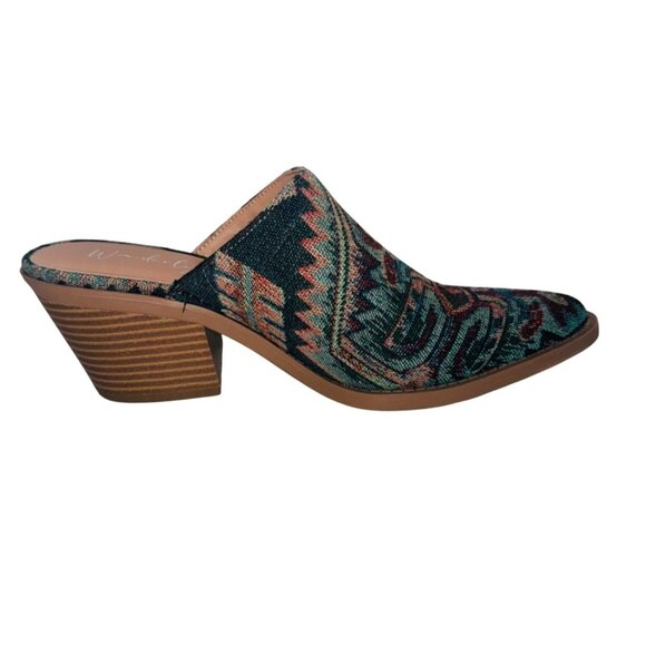 Wonderly Southwest Lasso Cowgirl Mules Aztec Boho Santa Fe Western Boot - Picture 8 of 11